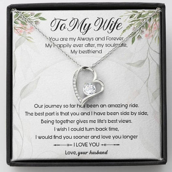 To My Sweet Wife Forever Love Necklace Gift Message Card From Husband - Thegiftio UK
