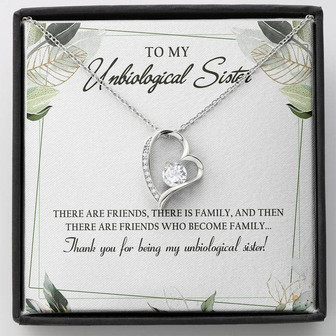 To My Unbiological Sister Forever Love Necklace Birthday Message Card - Thegiftio UK