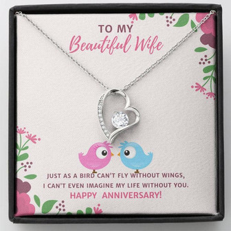 To My Wife - Forever Love Necklace With Happy Anniversary Message Card - By Zahara - Thegiftio UK