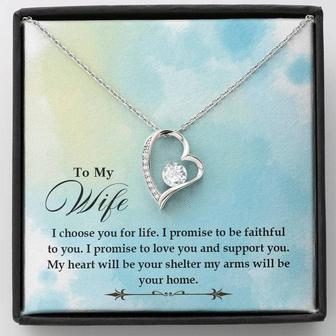 To My Wife - I Choose You For Life - Forever Love Necklace
