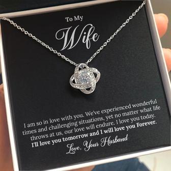 To My Wife - I Love You Forever - Love Knot Necklace - Seseable