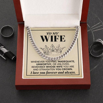 To My Wife - Remember Whose Wife You Are - Cuban Link Chain Necklace - Thegiftio UK