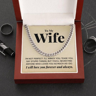 To My Wife - You'll Never Find - Cuban Link Chain Necklace - Thegiftio UK
