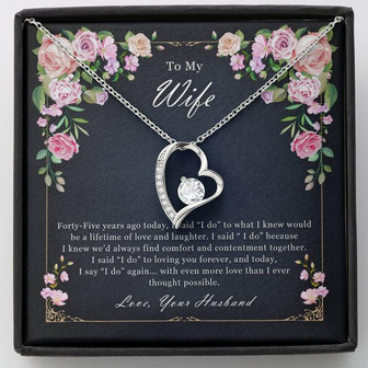To My Wife 45Th Wedding Anniversary Forever Love Necklace - Thegiftio UK