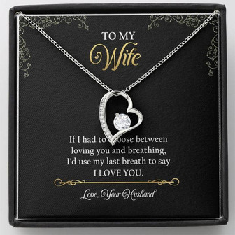 To My Wife Forever Love Necklace Gift Message Card From Husband - Thegiftio UK