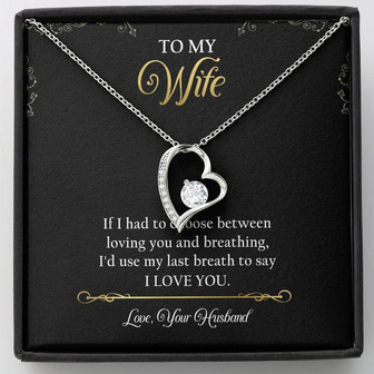 To My Wife Forever Love Necklace Message Card - Thegiftio UK