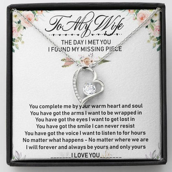 To My Wife Forever Love Necklace Message Card - Thegiftio UK