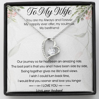 To My Wife Forever Love Necklace Message Card - Thegiftio UK