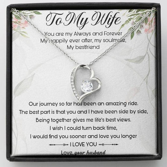 To My Wife Forever Love Necklace Message Card - Thegiftio UK