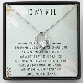 To My Wife Forever Love Necklace Message Card - Thegiftio UK