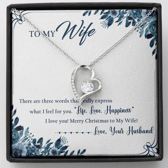 To My Wife Forever Love Necklace Message Card - Thegiftio UK