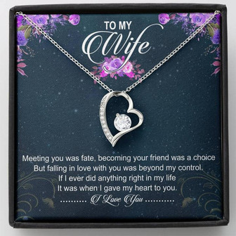 To My Wife Forever Love Necklace Message Card - Thegiftio UK