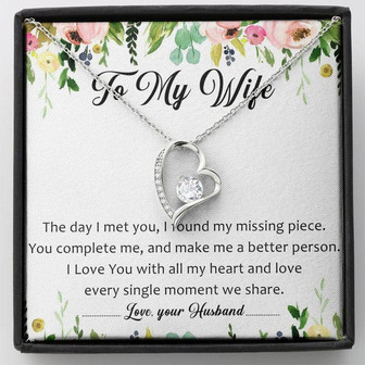 To My Wife Forever Love Necklace Message Card - Thegiftio UK