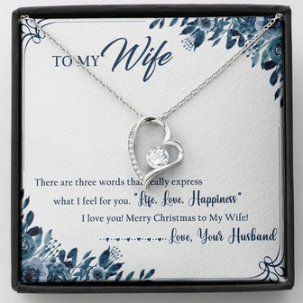 To My Wife Forever Love Necklace Message Card - Thegiftio UK