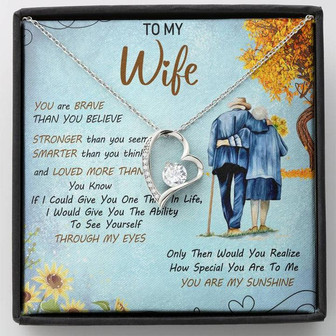 To My Wife Forever Love Necklace Message Card - Thegiftio UK