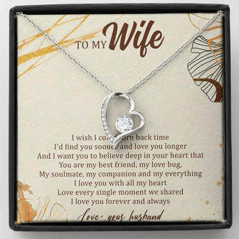 To My Wife Forever Love Necklace Message Card - Thegiftio UK