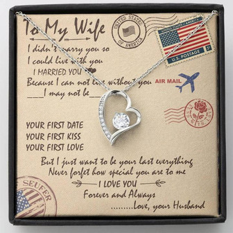 To My Wife Forever Love Necklace Message Card - Thegiftio UK