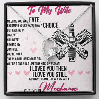 To My Wife Forever Love Necklace Message Card - Thegiftio UK