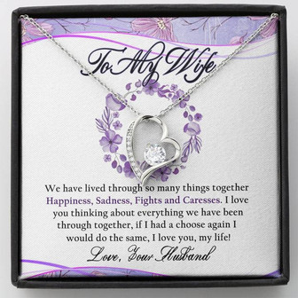 To My Wife Forever Love Necklace Message Card - Thegiftio UK