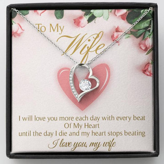 To My Wife Forever Love Necklace Message Card - Thegiftio UK