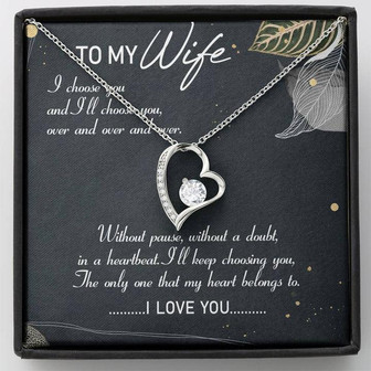 To My Wife Forever Love Necklace Mother's Day Message Card Gift - Thegiftio UK
