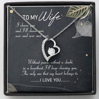 To My Wife Forever Love Necklace Mother's Day Message Card From Husband - Thegiftio UK