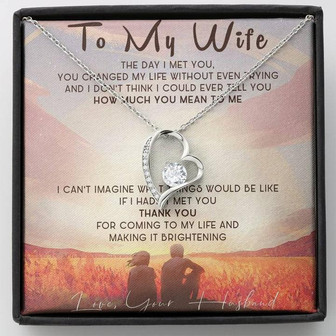 To My Wife Forever Love Necklace Mother's Day Message Card Gift - Thegiftio UK