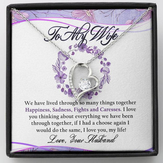 To My Wife Forever Love Necklace Mother's Day Message Card Gift From Husband - Thegiftio UK
