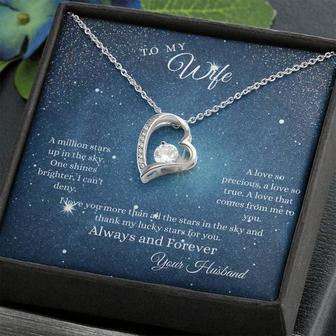 To My Wife-Forever Love Necklace, 'Thank My Lucky Stars' Your Husband