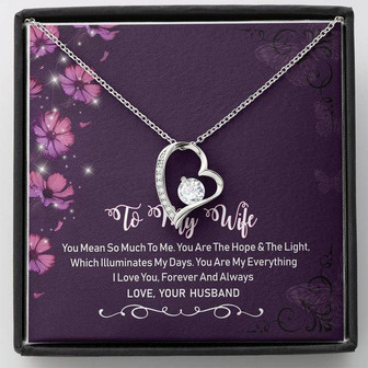 To My Wife Forever Love Necklace Violet Message Card Wedding Gift - Thegiftio UK