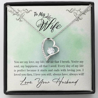 To My Wife | Forever Love Necklace | White Gold Finish | Perfect Gift From Husband To Wife - Thegiftio