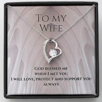 To My Wife God Blessed Me Forever Love Necklace - Thegiftio