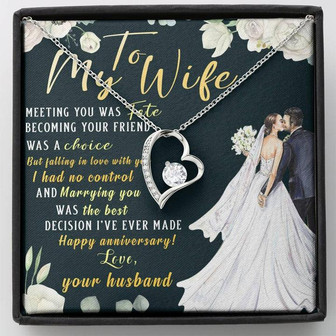 To My Wife Happy Anniversary Forever Love Necklace Gift - Thegiftio UK
