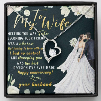 To My Wife Happy Anniversary Forever Love Necklace Gift From Husband - Thegiftio UK