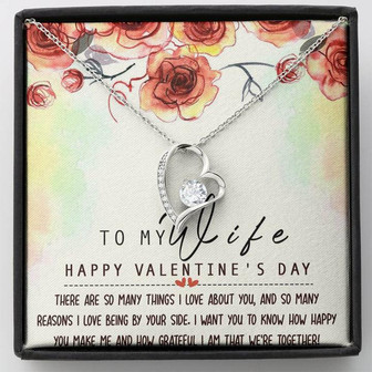 To My Wife Happy Valentine's Day Forever Love Necklace Gift From Husband - Thegiftio UK