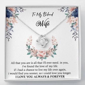 To My Wife ( I Love You Always & Forever ) Love Knot Necklace - Seseable