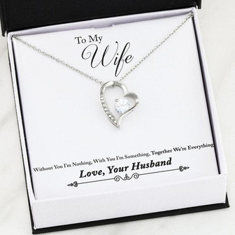 To My Wife Last Everything Message Card Forever Love Necklace - Thegiftio UK