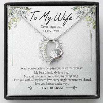To My Wife My Best Friend Forever Love Necklace Mother's Day Message Card - Thegiftio UK