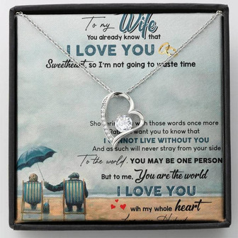 To My Wife My World Forever Love Necklace Mother's Day Gift From Husband - Thegiftio UK