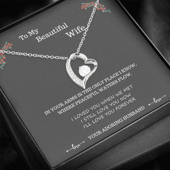 To My Wife Where Peaceful Waters Flow Forever Love Necklace - Thegiftio UK