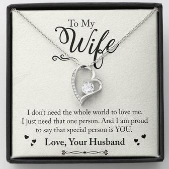 To My Wife Your The Only One Forever Love Necklace With Free Message Card