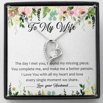 To My Wife You're My Missing Piece Forever Love Necklace Mother's Day Message Card - Thegiftio UK