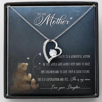 To My Wonderful Mother Forever Love Necklace Mother's Day Message Card - Thegiftio