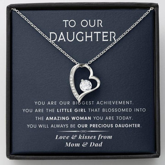 To Our Daughter - You Will Always Be Our Precious Daughter - Gift For Daughter From Mom & Dad - Forever Love Necklace - Thegiftio UK
