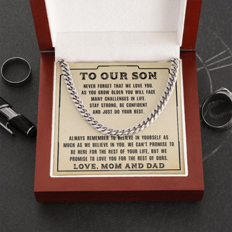 To Our Son - Never Forget That - Cuban Link Chain Necklace - Thegiftio UK