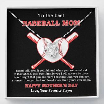 To The Best Baseball Mom - Mother's Day Gift - Love Knot Necklace - Seseable