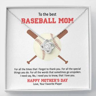 To The Best Baseball Mom - Mother's Day Gift - Love Knot Necklace | Seseable UK