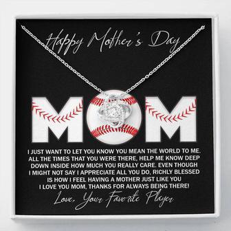 To The Best Baseball Mom - Mother's Day Gift - Love Knot Necklace - Seseable