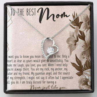 To The Best Mom Forever Love Necklace Message Card - Thegiftio UK