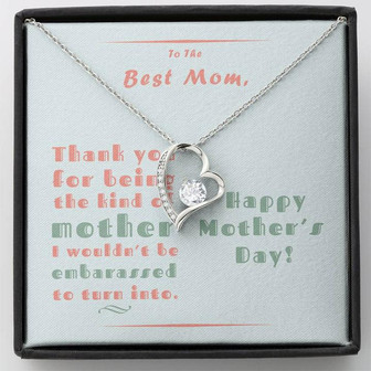 To The Best Mom Forever Love Necklace With Message Card - Thegiftio UK